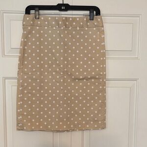 J. Crew Beige Polka Dot Pencil Skirt